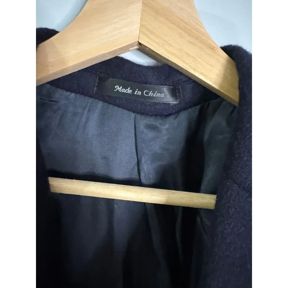 LAUREN Ralph Lauren 100% camel hair navy two button blazer size 44R